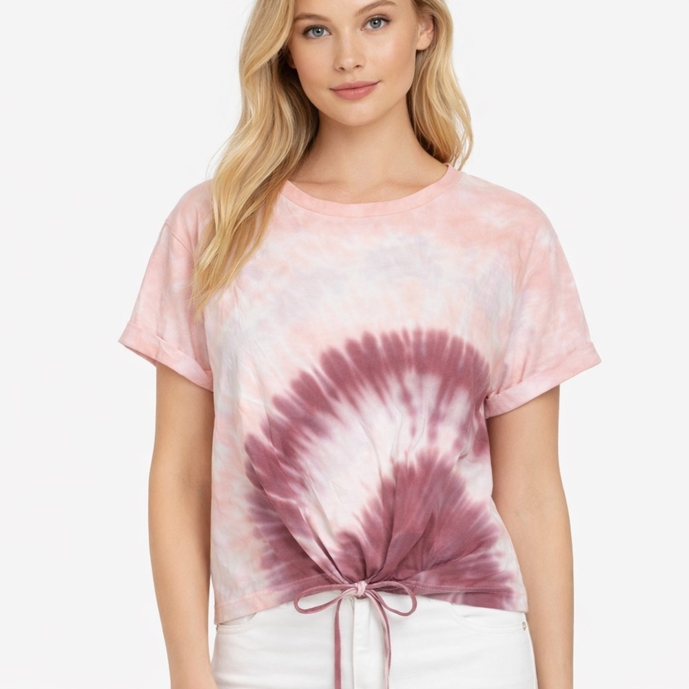 American Eagle Outfitters Pink and Purple Tie-Dye Tee size medium